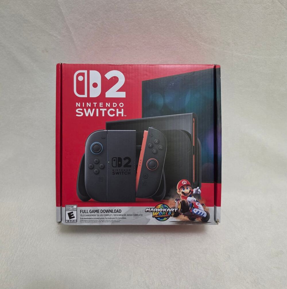 Empty Nintendo Switch 2 Box with Inserts and Manuals (Mario Kart World Edition)